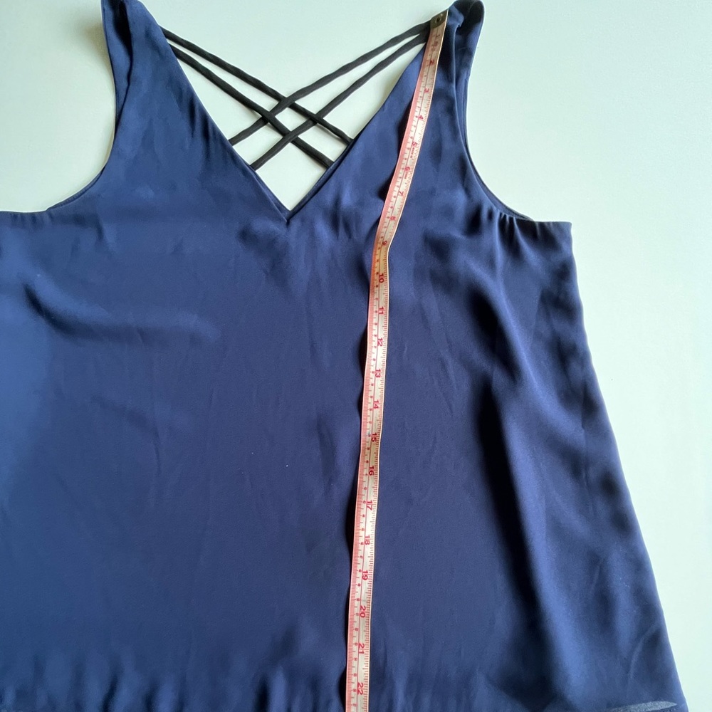 Express Flowy Spaghetti Strap Navy Blue Top , Size S - Picture 3 of 8